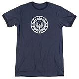 Offiziell lizenzierte Waren Battlestar Galactica Das Pegasus-Abzeichen-Wecker-T-Shirt der Männer, Medium, Navy