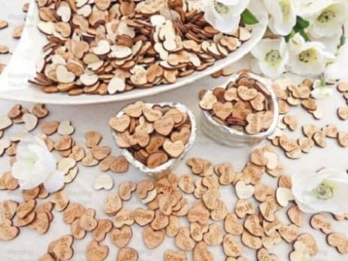 Pickled Chicken Wedding Table Confetti Rustic Vintage Shabby Chic Engraved Wooden Hearts Mr Mrs Bride Groom (250)