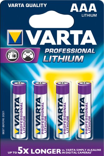 Preisvergleich Produktbild Batterien "Professional Lithium" VARTA LI-BATTER. 4ER AAA 06103301404