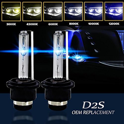 YUK HID Xenon Low Beam Headlight Replacement Bulbs by - (Pack of two bulbs) (D2S/D2C, 6000K)