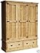 Solid Pine Triple Wardrobe, 3 Door Rustic, Rough Sawn Robe with 2 Drawers. Choice of Colours. No flat packs, No assembly (RSTRW)