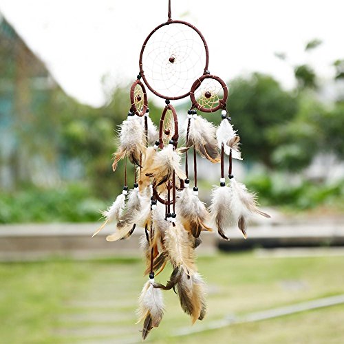 SOLEDI Dreamcatcher Traumfänger Glücksbringer aus der schönsten Geschichten in der amerikanischen indischen Mythologie Braun - 2