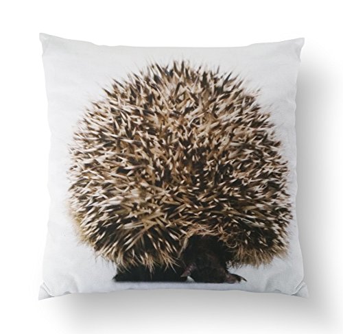 Sander Wendekissen Tiermotiv Digitaldruck 45×45 cm gefüllt Federkissen, Hülle 100% Leinen (Igel) - 2