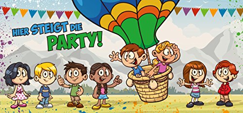 12 Einladungskarten zum Kindergeburtstag „Hier steigt die Party!“ | Geburtstagseinladungen Einladungen Geburtstag Party Kinder Jungen Mädchen