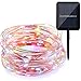 Produktbild WYBAN 10M 100 LEDs Solar powered Kupferdraht Wasserdichte Lichterketten LED String Beleuchtung Perfekt für Außen Landschaft,Garten,Terrasse,Wohnungen, Schlafzimmer, Hochzeit ,Party etc (Mehrfarben)