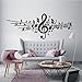 Produktbild HomeTattoo ® WANDTATTOO Wandaufkleber Noten Notenschlüssel Wohnzimmer Flur Deko Motiv 738 XL ( L x B ) ca. 58 x 150 cm (grau 071)