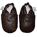 Dotty Fish, Girls and Boys, Soft Leather Baby Shoes. Plain Brown available in 0-6 Months to 2-3 Years.