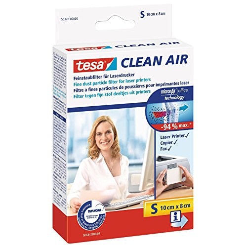 tesa Clean Air® Feinstaubfilter für Laserdrucker, Größe S [10 cm x 8 cm] (5er Vorteilspack)