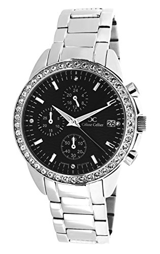 Cline Cellier Damen-Armbanduhr Analog Quarz Edelstahl Diamanten - 12007WB