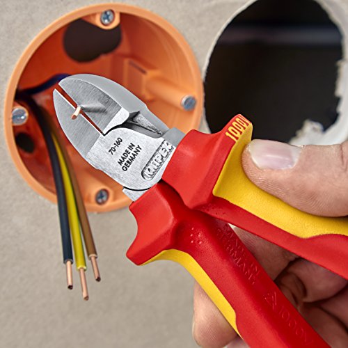 KNIPEX 70 26 160 Seitenschneider, bündiges Schneiden bis Ø 4,0 mm, isoliert und VDE-geprüft, 160 mm - 3