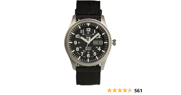 SEIKO 5 SPORTS Automatic made in Japan Black Dial Nylon Strap Watch SNZG15J1  Men's : Amazon.co.uk: Watches