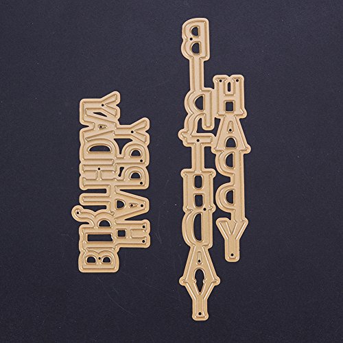 Amazingdeal365 Geburtstag Metall Form Stanzschablonen Schablonen Schneiden DIY Dekor Sammelalbum Karten Buchzeichen Lesezeichen als Geschenk für Freunde Geburtstag Kinder,Kindergarten Hobby Schule Handarbeit Unterricht usw. Ein tolles Geschenk! - 6