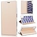Produktbild SMART LEGEND Lederhülle für Sony Xperia XZ Ledertasche Hülle Gold Schutzhülle Premium PU Leder Flip Case Protective Cover Innere Transparent Weiche Silikon Bookcase Handy Tasche Schale mit Magnet Standfunktion Etui