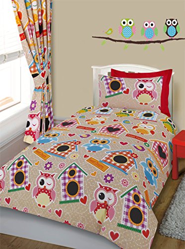 Owls print Toddler bed / Cot Bed Duvet Cover & Pillowcase Set bedding