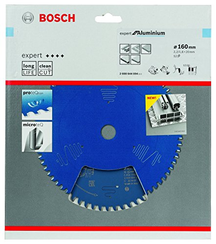 Bosch Kreissägeblatt Expert für Aluminium, 160 x 20 x 2,2 mm, Zähnezahl 52, 1 Stück, 2608644094 - 2