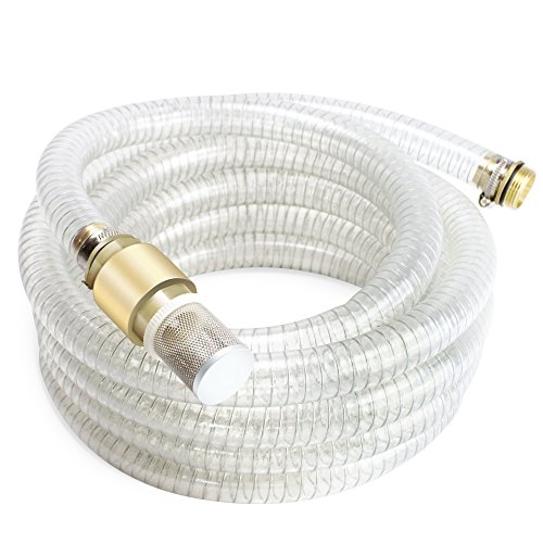 Preisvergleich Produktbild AWM 7m Saugschlauch 1 Zoll *Messing Ansauggarnitur, Rückschlagventil, Hauswasserwerk, transparent