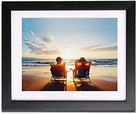 Ever Oasis Picture Photo Frame, 12 x 10-inch, to Fit 8 x 6-inch Picture/ Photo/Print/Poster - Hanging Hardware Included - Colour Black