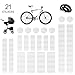 Produktbild MTURE Reflektor Sticker, Reflektoren Aufkleber Sticker 21 teiliges Set Kinderwagen Reflektor Set hohe Sichtbarkeit im Herbst und Winter Ideal für Kinderwagen, Fahrrad, Helm UVM - Silber