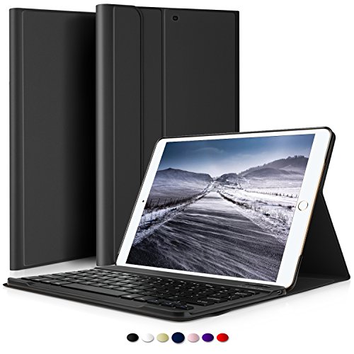 IVSO iPad Pro 10.5 QWERTZ Tastatur, Abnehmbare Wireless Bluetooth Tastatur Schutzhülle mit Standfunction Für Apple iPad Pro 10.5 Tablet, Schwarz