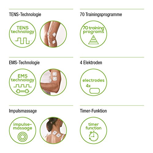 Beurer EM 49 Digital TENS/EMS, elektrische Nerven- und Muskelstimulation sowie Entspannungs-Massage fürs Wohlbefinden - 2