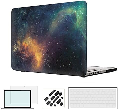 RYGOU 4 in 1 Matte Galaxy Space Pattern Hard Case with Keyboard Cover Screenguard Anti-dust Plug for 13 inch Macbook Pro with Retina Display Model:A1502&A1425