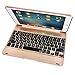 Price comparison product image SODIAL Fashional Clamshell ABS Wireless Bluetooth Keyboard For New ipad 9.7 2018 2017/ipad Air Folio Style Stand Protective+Film(Gold)