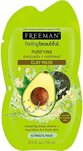 Freeman Beauty Feeling Beautiful Face Mask Sachet | 6 for the Price of 5 | Only Official UK Distributor (Purifying Avocado &amp; Oatmeal)