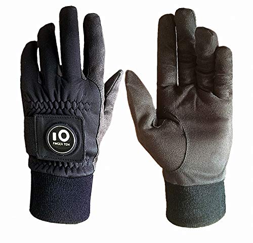 FINGER TEN Gants De Golf en Hiver pour Hommes avec Marqueur De Balle Valeur De Paire， Gant Durable par Temps Froid Coupe-Vent Impermeable Taille S M ML L XL