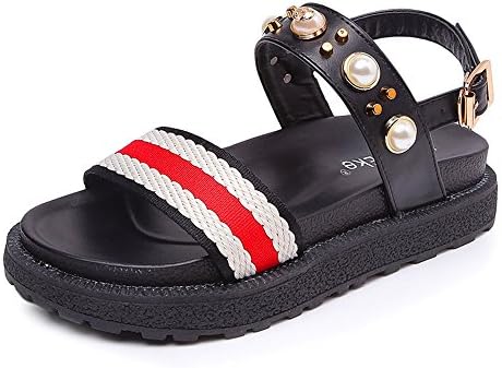 ShangYi Sandals female summer toe flat bottom student Korean wild fairy thick bottom sponge cake, white, EU37/UK4.5-5/CN37