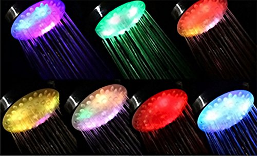 LED Duschkopf Duschbrause Brausekopf mit automatischem 7-farbigem Lichtwechsel - 2