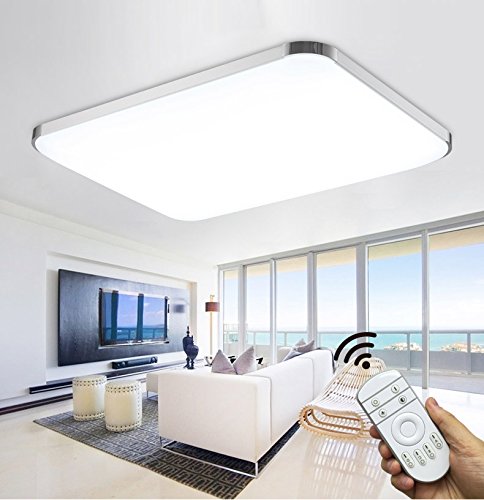 Preisvergleich Produktbild Stylehome®LED Deckenlampe Deckenleuchte Wandlampe Küchenlampen 6501-90W Silber volldimmbar mit Fernbedienung [Energieklasse A++]
