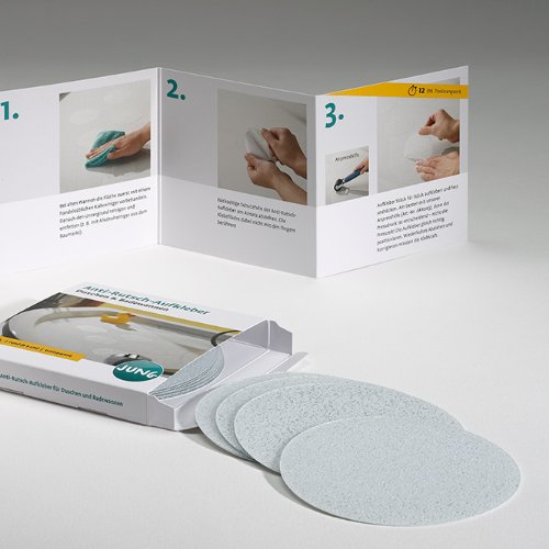 10 Stk. Premium Anti-Rutsch-Aufkleber für Duschen und Badewannen, rund 9 cm (ø), transparent, selbstklebend – der geniale Rutschschutz - 2