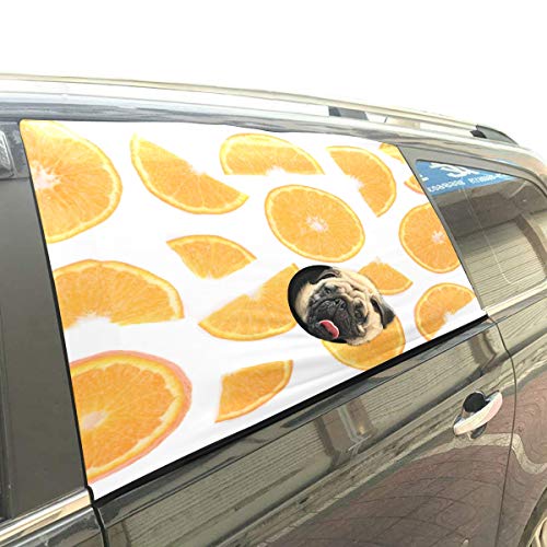 Preisvergleich Produktbild Rtosd Orange Slice Fruit Yummy Faltbarer Hund Sicherheit Auto Gedruckt Fenster Zaun Vorhang Barrieren Beschützer Für Baby Kind Einstellbar Flexible Sonnenschutzabdeckung Universal Fit Für SUV