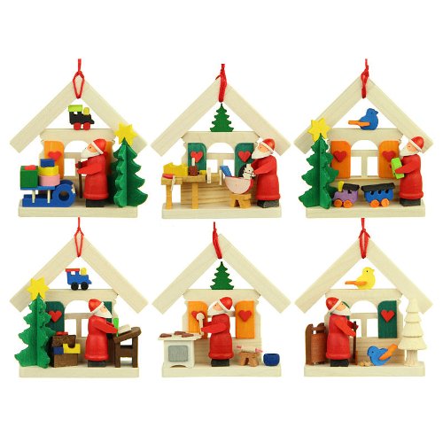 Preisvergleich Produktbild Graupner Holzminiaturen - Christbaumschmuck Haus-Weihnachtsmann