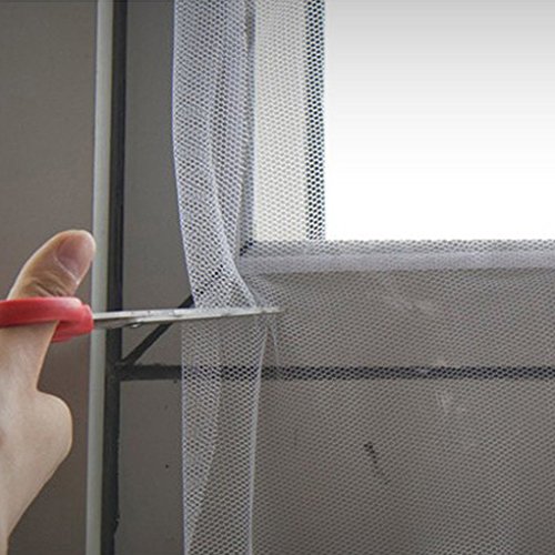 LUFA Anti Moskito-Fliegen-Wanzen-Tür-Fenster-Schirm-Netz-Ineinander greifen Self-Adhesive Sticky Weiß&130*150CM - 3