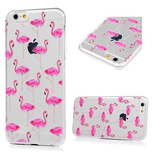 Badalink Case für iPhone 6/iPhone 6S(4,7 Zoll) TPU Handytasche Flexibel Glatt Weiche Gemalt Relief Schutzhülle Bumper Case Handycover Handyhülle Flamingo