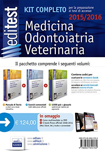 EdiTEST 1. Kit completo di preparazione ai test di accesso in medicina, odontoiatria, veterinaria. Con DVD. Con espansione online