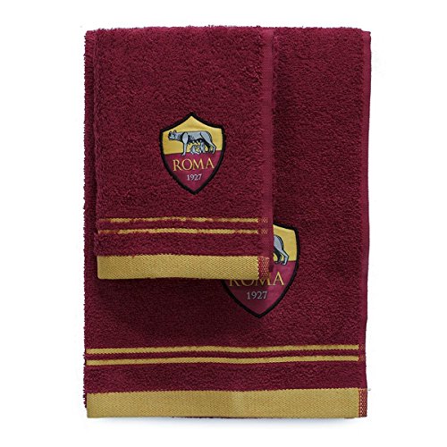 Set 1+1 A.S. Roma Asciugamano medio+ospite Ufficiale in Spugna di cotone R379