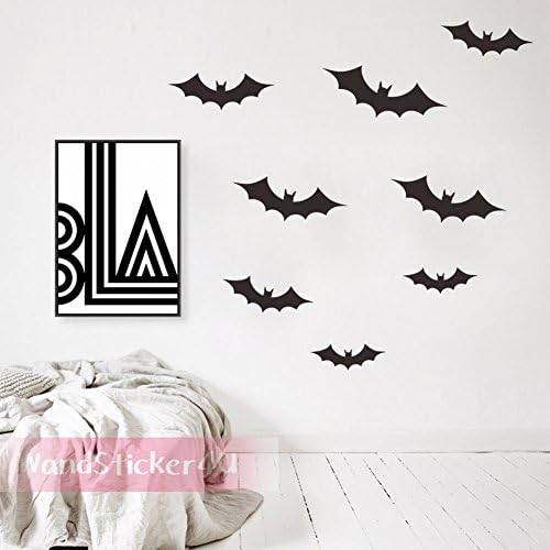 Wall Sticker/Wall Tattoo STICKER4U Bats Set 7 Piece Set. 22 cm Long Halloween Party Decoration Ghost Creepy Horror's Children XL Wall Sticker Removable Wall Decor Wall Sticker