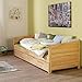 Produktbild Funktionsbett ausziehbar mit Bettschublade  Buche massiv natur lackiert  Liegefläche 90x200cm & 90x190cm  Einzelbett Gästebett Jugendbett