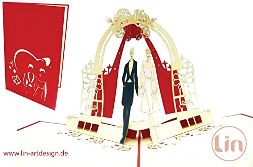 'Lin - Pop Up Tarjetas boda, 3d Tarjetas de felicitación gleichgeschlechtliche boda, boda invitaciones, homosexuelle Tarjetas de boda, gleichgeschlechtliches pares, tarjetas de boda lesben, N206