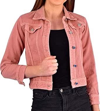 peach colour denim jacket