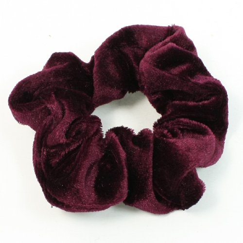 Mytoptrendz® Burgundy Velvet Scrunchie Regular Size Velvet Ponytail Holder Elastic (Burgundy)