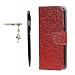 Produktbild Honor 8 Hülle, Huawei Honor 8 Schutzhülle, Alfort 3 in 1 Lederhülle Bling Glitter Fashion Design Premium PU Leder Hohe Qualität Tasche Case Cover Kasten Abdeckung Wallet für Huawei Honor 8 5.2" Smartphone Funktion Standfunktion Unterstützte Telefone und Magnetverschluss ( Rot ) + Alfort Schwarz Stylus Pen + Netter Staub Stecker