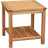 Colourliving Beistelltisch Holz Massiv Akazienholz Gartentisch Tisch 50x50x50 Cm