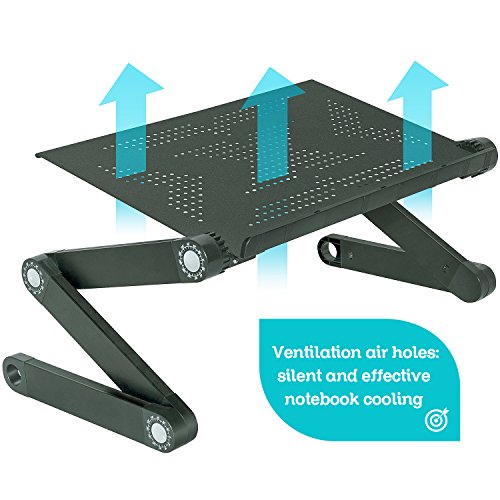 Wonder Worker Newton Ergonomisch Laptoptisch Ausklappbare Ebenen Leichte Aluminium Schwarz - 2