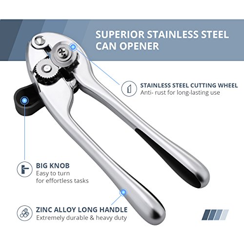 Dosenöffner Edelstahl, HoLife Deckelöffner Edelstahl 18/10, Dosenöffner Kantenfre - 2