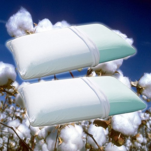 Coppia Cuscini 100% Memory foam HD a Saponetta per cervicale Tessuto Cotone H15 cm