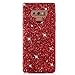 Produktbild Note 9 Hülle Glitzer, Coollee Etui für Samsung Galaxy Note 9 2018 Handytasche Ultra Slim Glitter Sparkle Glänzende Case Silikon TPU Gel Soft Bumper Handyhülle Mädchen Bling Strass Crystal Handy Cover Smartphone Schutzhülle (Rot)