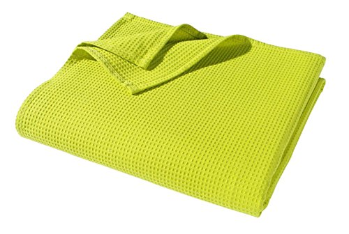 Wohnwohl Sommer Waffel Decke I Tagesdecke I Kuscheldecke I Wohndecke I Farbe Grün I ca. 150 x 200 cm I Ökotex Zertifziert